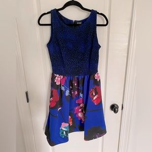 Taylor Mixed Pattern Ponte Fit & Flare Dress